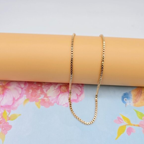 "Rose Gold Plated Square Link Chain Necklace for Women – 48cm, XPNL0114 - Picture 4 of 12